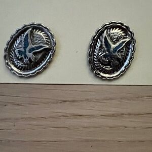 Silver and Turquoise Eagle Pins